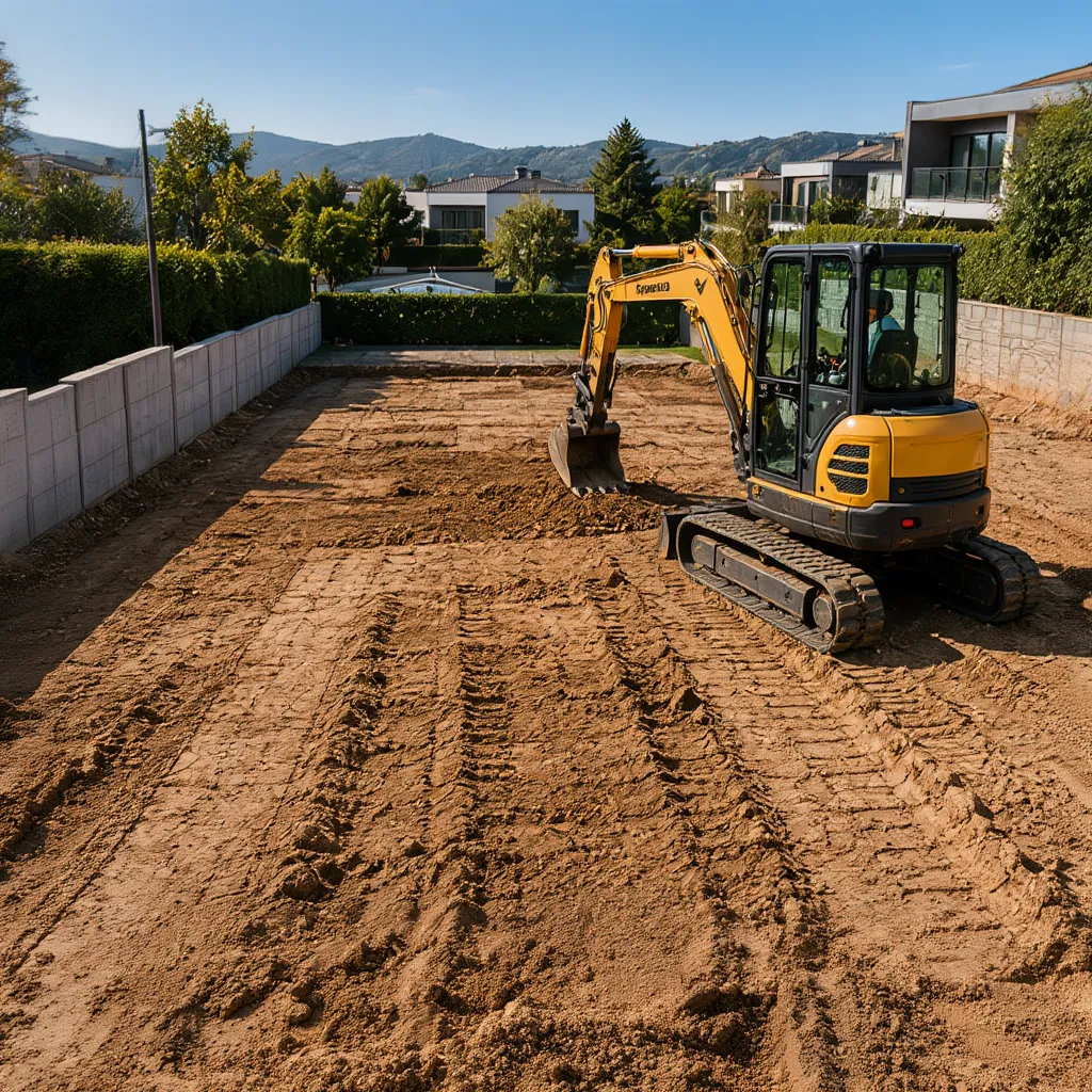 Excavadora Aguilar Calvo trabajando en terreno